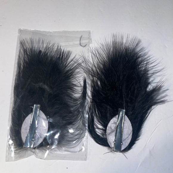 NWOT 2 Feather Hair Clips Women Girl Fascinators Hair Barrettes Headpiec Pearl - Picture 4 of 6